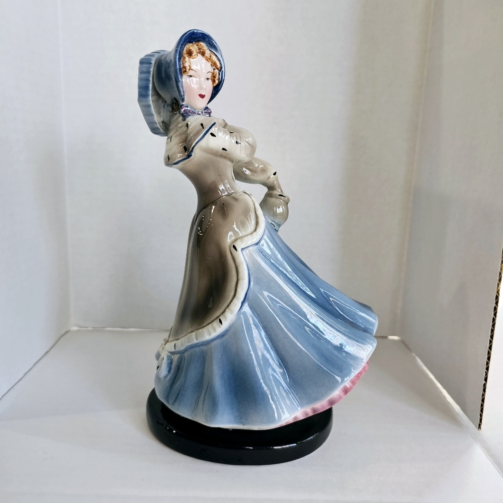 Vintage Goldscheider porcelain figurine Lady with Parasol 1950s